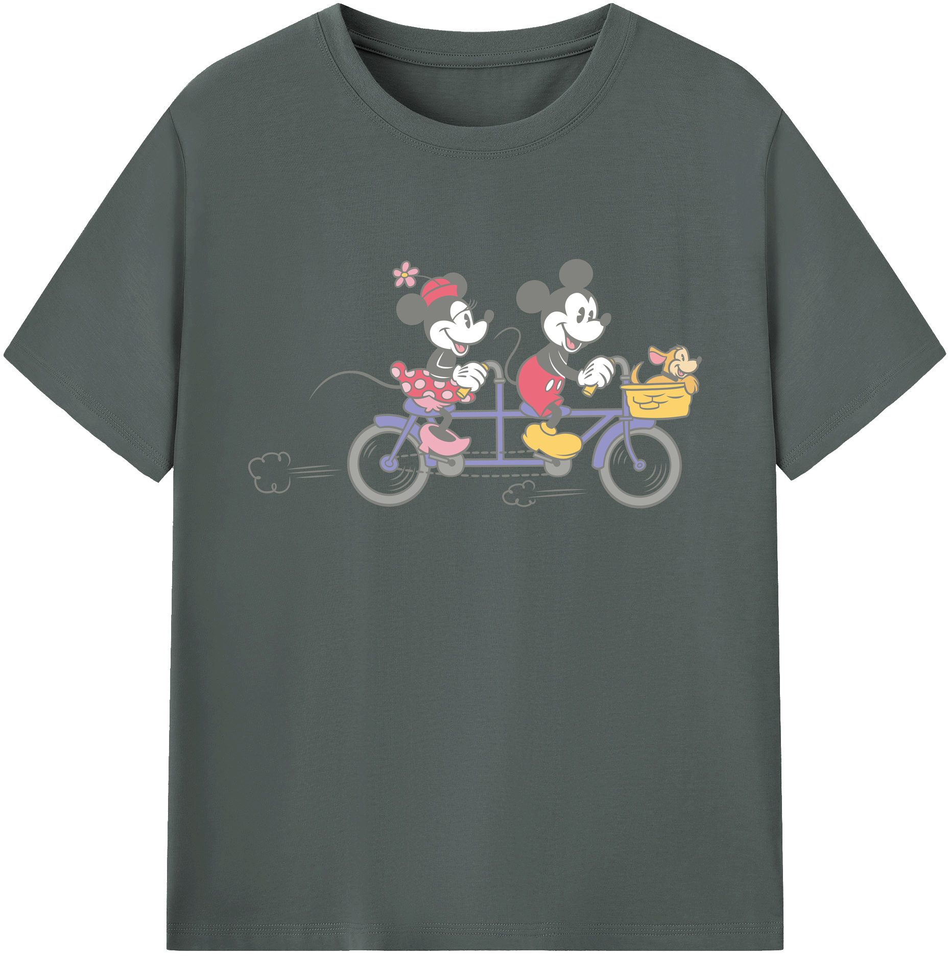 ミッキーマウス Mickey Mouse 綿100％ メンズ半袖Tシャツ｜肌触りやわらか＆通気性
